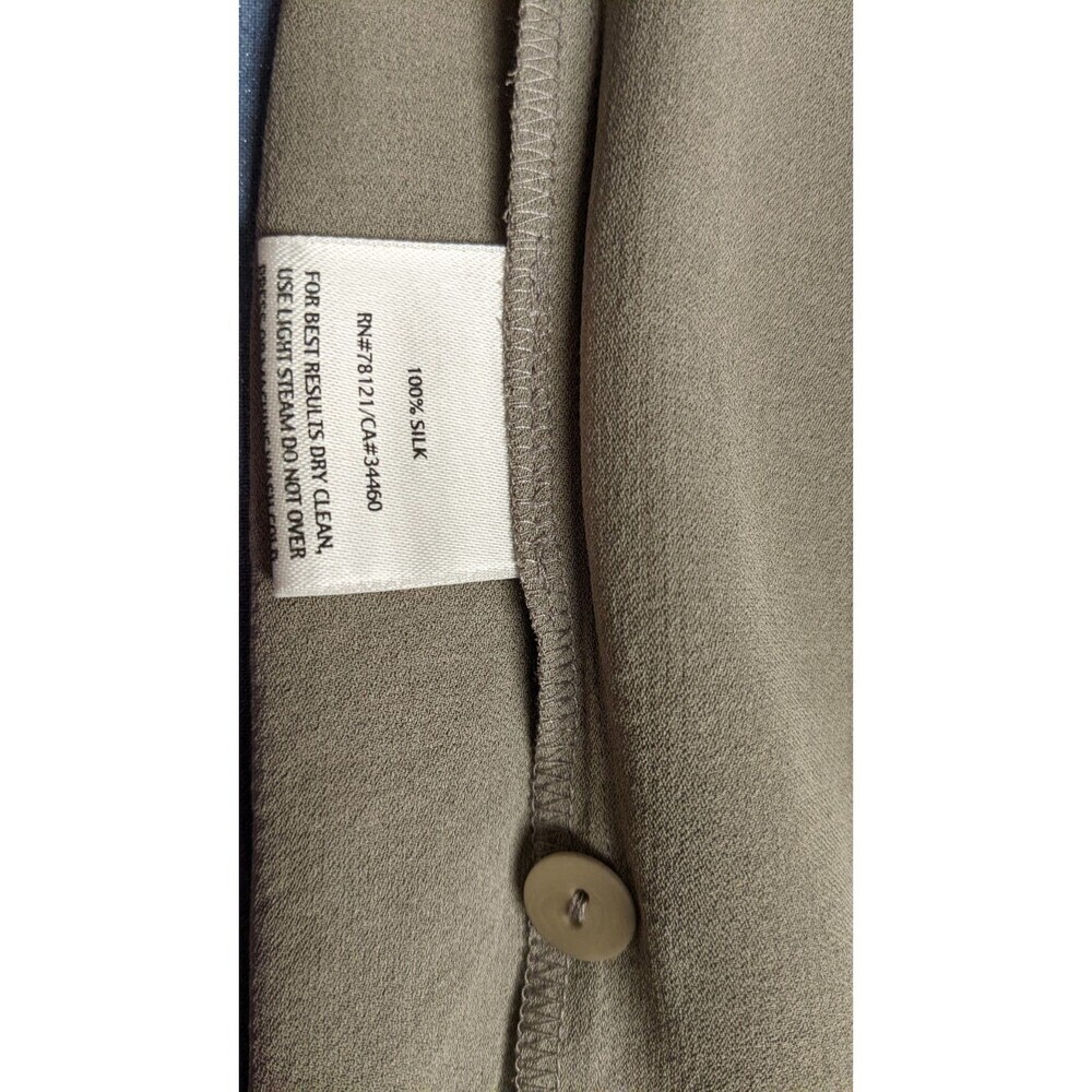 EILEEN FISHER 100% Silk Taupe Wide Leg Classic Resort Holiday Casual Pants LG - Picture 7 of 8